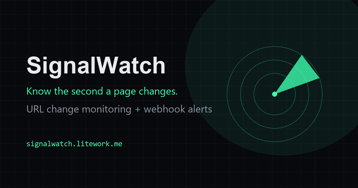 SignalWatch — Know the second a page changes